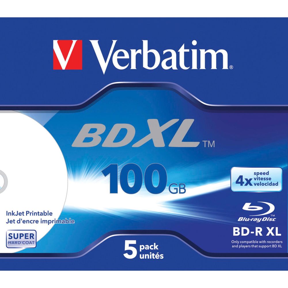 Verbatim BD-R Blu-Ray 100GB 4x Speed Wide Printable
