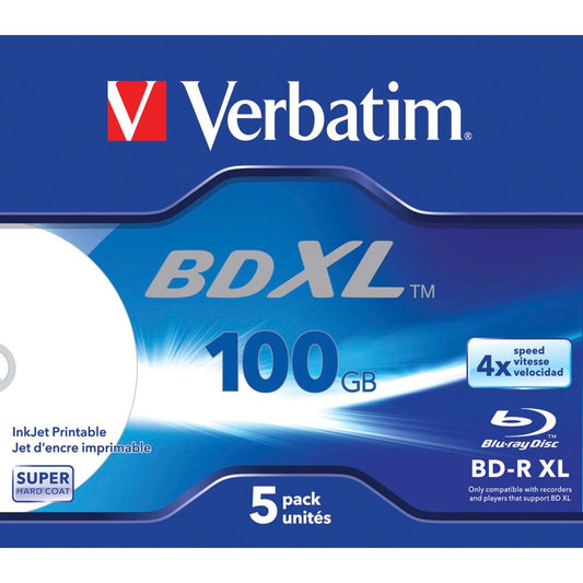 Verbatim BD-R Blu-Ray 100GB 4x Speed Wide Printable