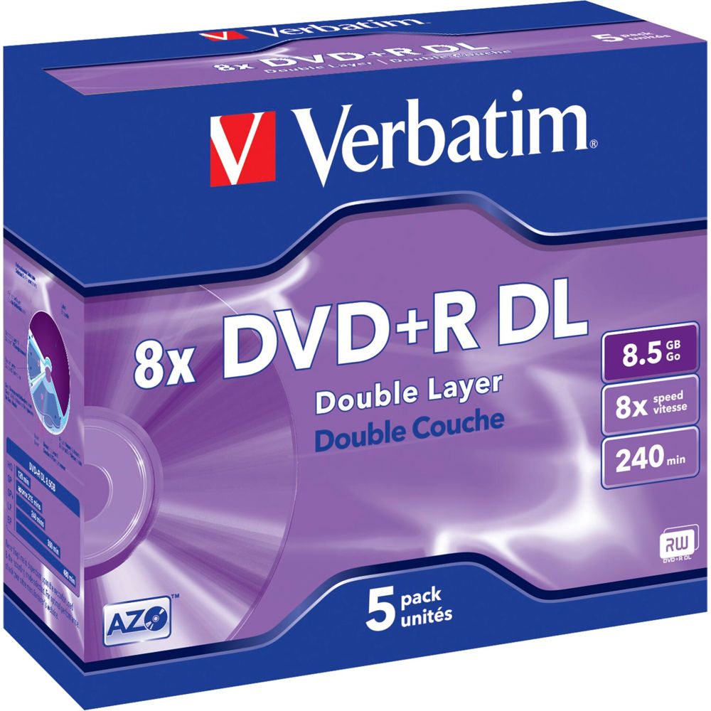 DVD+R Double Layer 8x Speed 8.5GB Verbatim