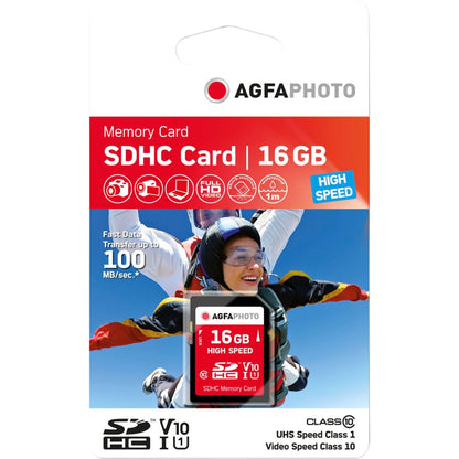 AgfaPhoto SDHC Κάρτα 16GB Υψηλής Ταχύτητας Class 10 UHS I U1 V10