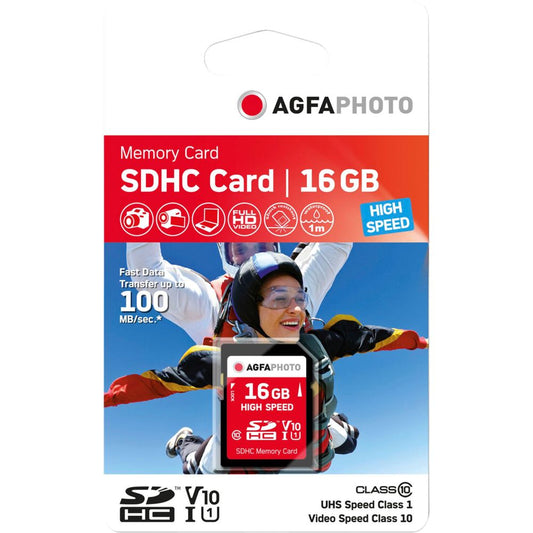 AgfaPhoto SDHC Κάρτα 16GB Υψηλής Ταχύτητας Class 10 UHS I U1 V10