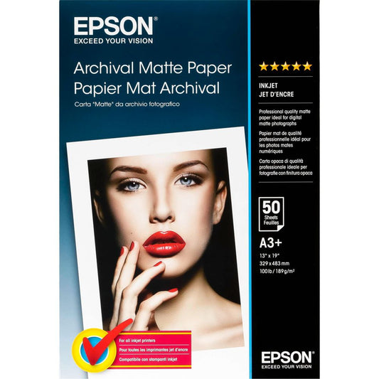 Epson Archival Matte Paper A3+ 50 Sheet, 189g S041340