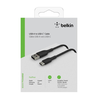 Belkin Braided USB-C/USB-A Cable 1m - Μαύρο