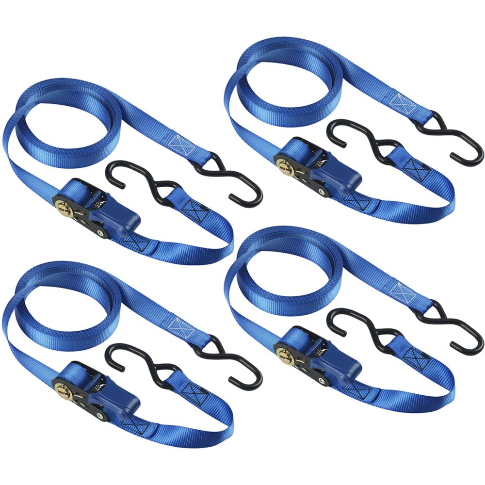 Master Lock 4 Ratchet Tie-Down with S-Hooks 5m Blue
