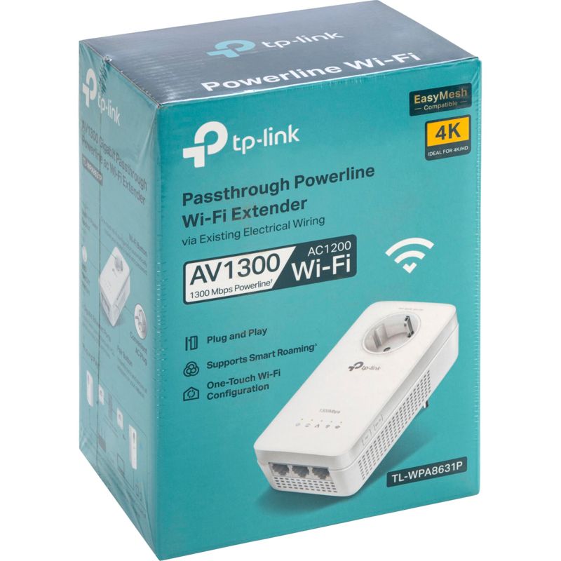 TP-Link TL-WPA8631P AC2100 Wi-Fi Powerline Extender with Pass-Through Outlet and Gigabit Ethernet Ports