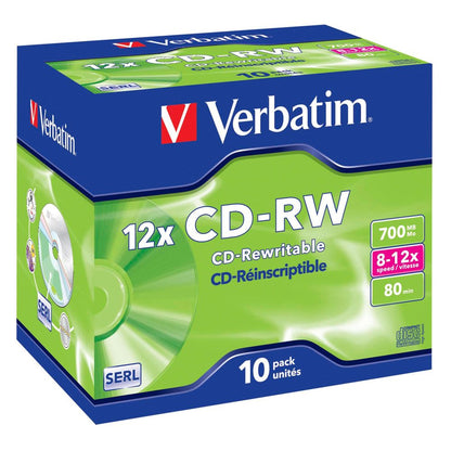 Verbatim CD-RW 80 / 700MB 8x - 12x Speed με Jewel Case