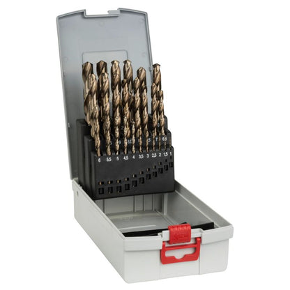 Bosch Metal Drill Bit Set HSS-Co with Case, 25 Pieces, Sizes 1.0-13.0 mm