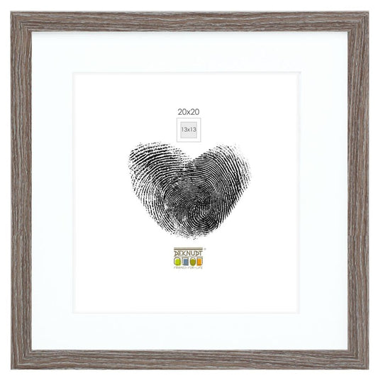 Deknudt S66KH3 P1 Κορνίζα 20x20 Γκρι Ξύλο Δρυς με Passepartout