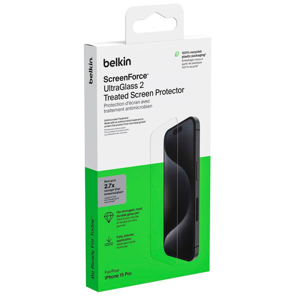 Belkin Screenforce UltraGlass2 Αντιβακτηριδιακή για iPhone 15 Pro