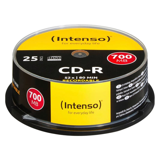 CD-R 80 / 700MB 52x Speed Intenso 1x25 Cakebox Spindle