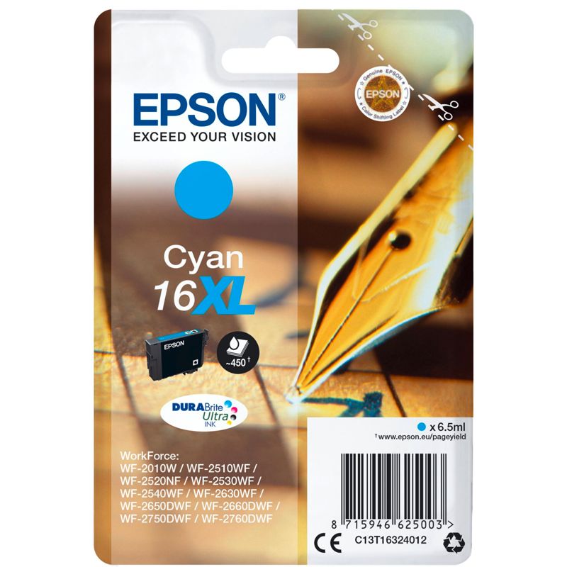 Epson ink cartridge XL cyan DURABrite Ultra T 163     T 1632
