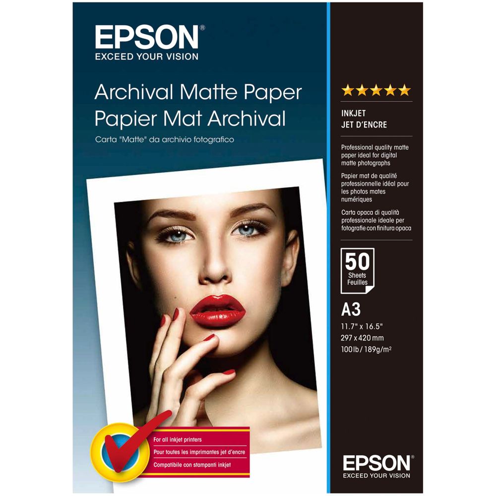 Epson Archival Matte Paper A3, 50 Sheets, 189g