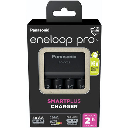 Panasonic Eneloop Smart Plus Ch. BQ-CC55 με 4xAA Κ-KJ55HCD40E