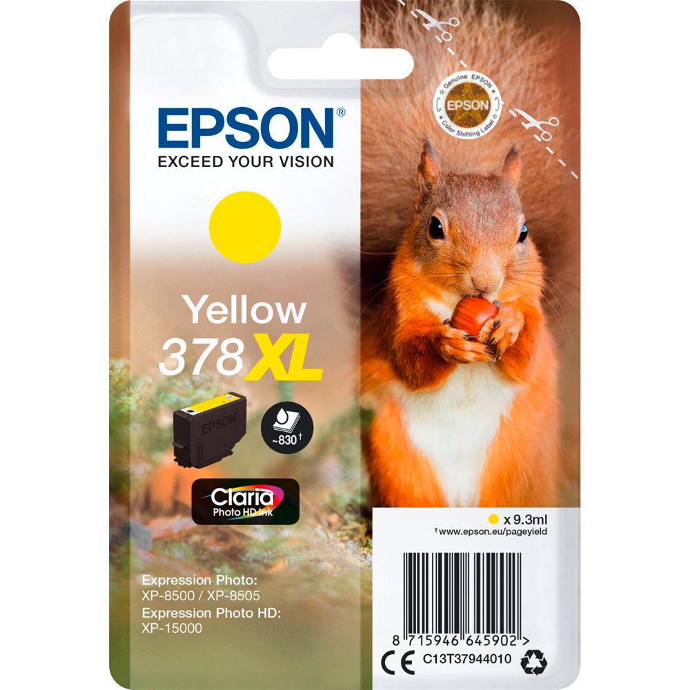 Epson Ink Cartridge Yellow Claria Photo HD 378 XL T 3794