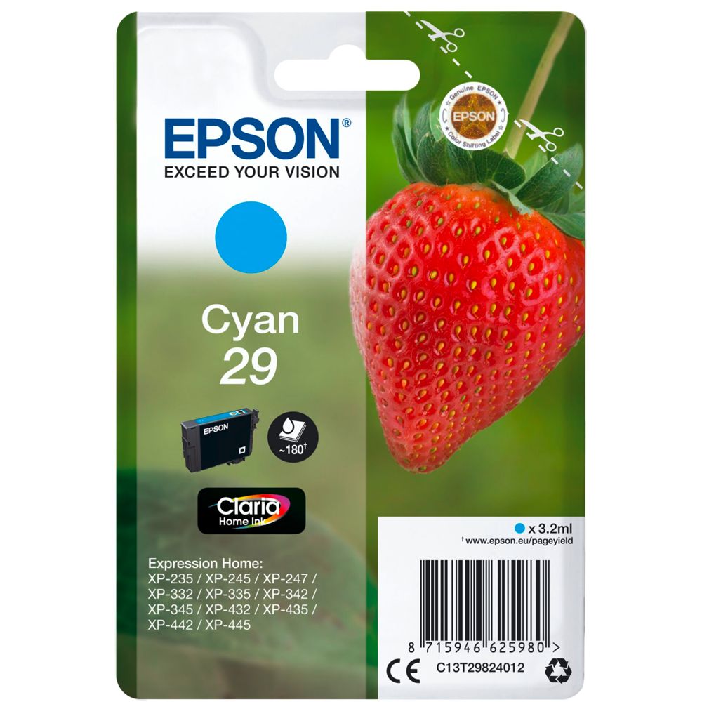 Epson Cyan Claria Home 29 Ink Cartridge T2982