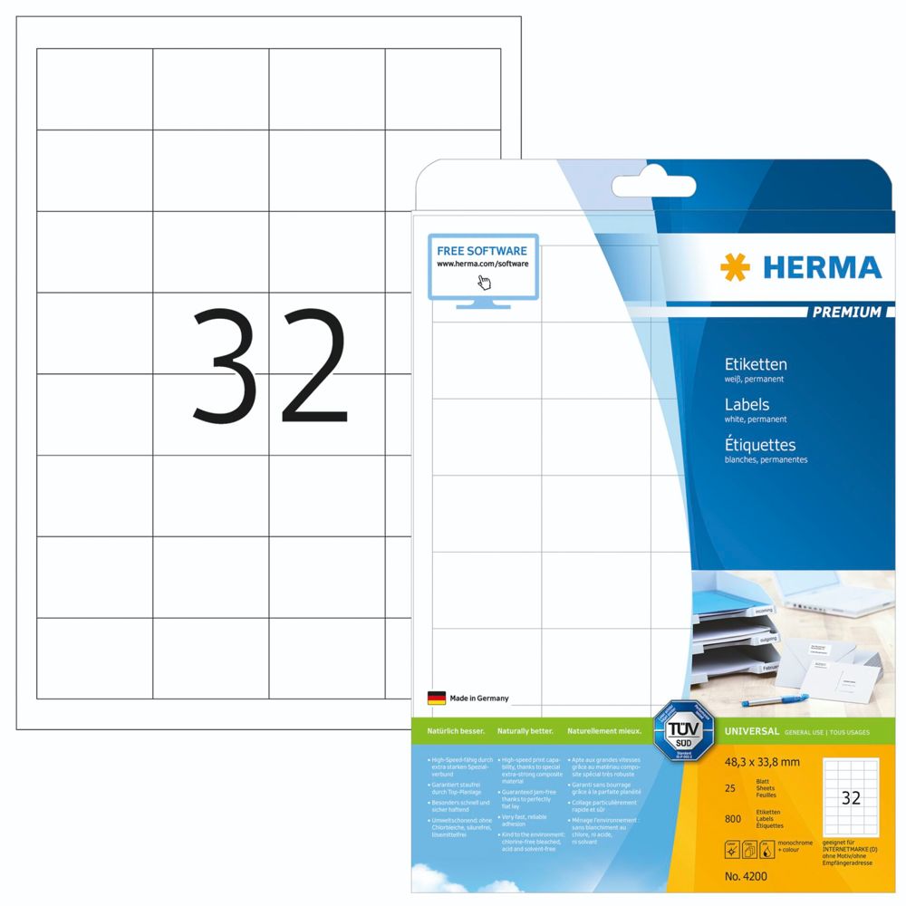 Herma Ετικέτες 48,3x33,8mm - 800 τμχ σε 25 Φύλλα