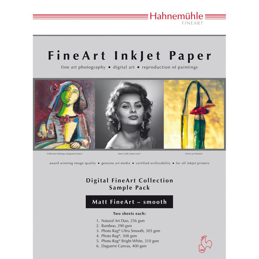 Hahnemühle Digital FineArt A4 Testpack - Ματ, Λείες Χαρτιά