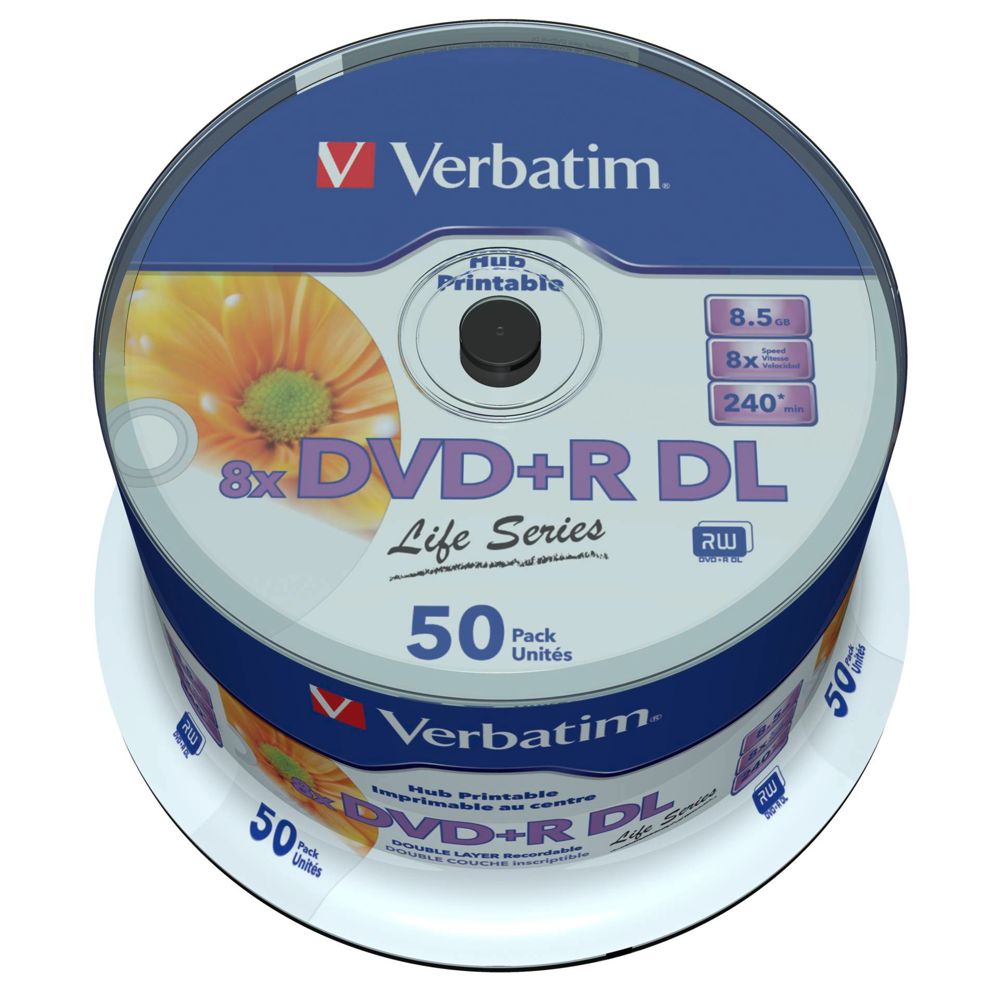 Verbatim DVD+R DL 8.5GB 8x Speed - 1x50 Pack