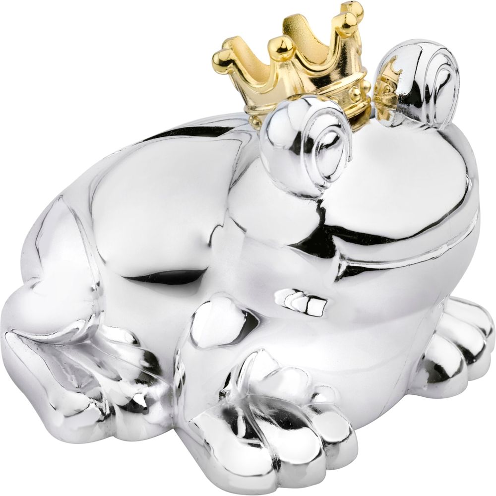 Zilverstad Savings Box Frog King - Ασημένια, Ανθεκτική στη Σκουριά