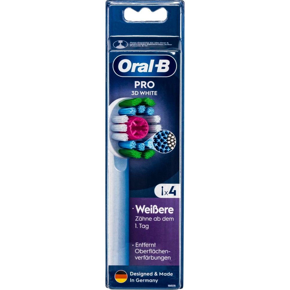 Oral-B Pro 3D White Οδοντόβουρτσες Κεφαλές 4 Τεμ.