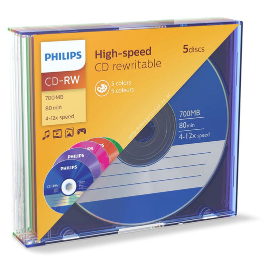 Philips CD-RW 80Min 700MB 4-12x SL Colour