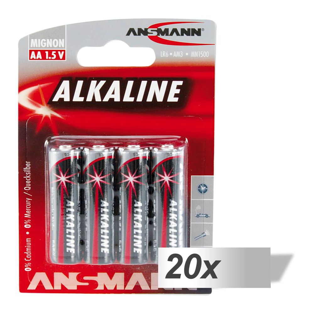 Ansmann Alkaline Mignon AA LR6 Red-Line 20x4