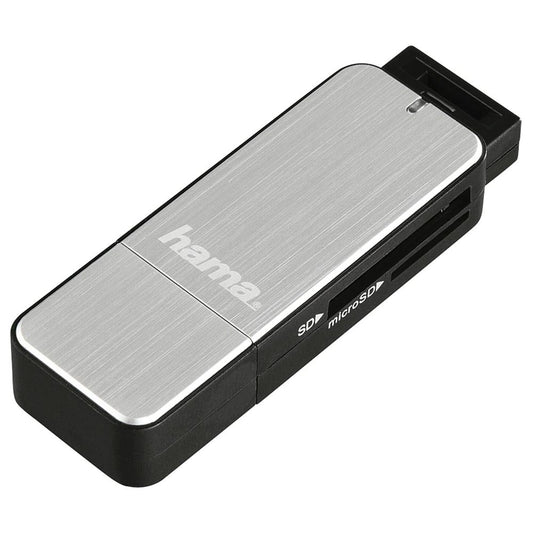 Hama USB 3.0 Πολυκαρταναγνώστης SD/microSD αλουμινίου μαύρος/ασημένιος