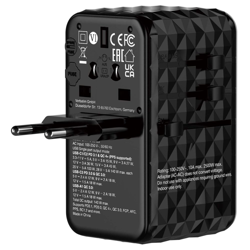 Verbatim GaN III Uni.Travel Adaptor 140W UTA-10