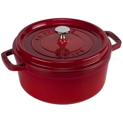 Staub Round Cocotte 24cm Cast Iron - Cherry