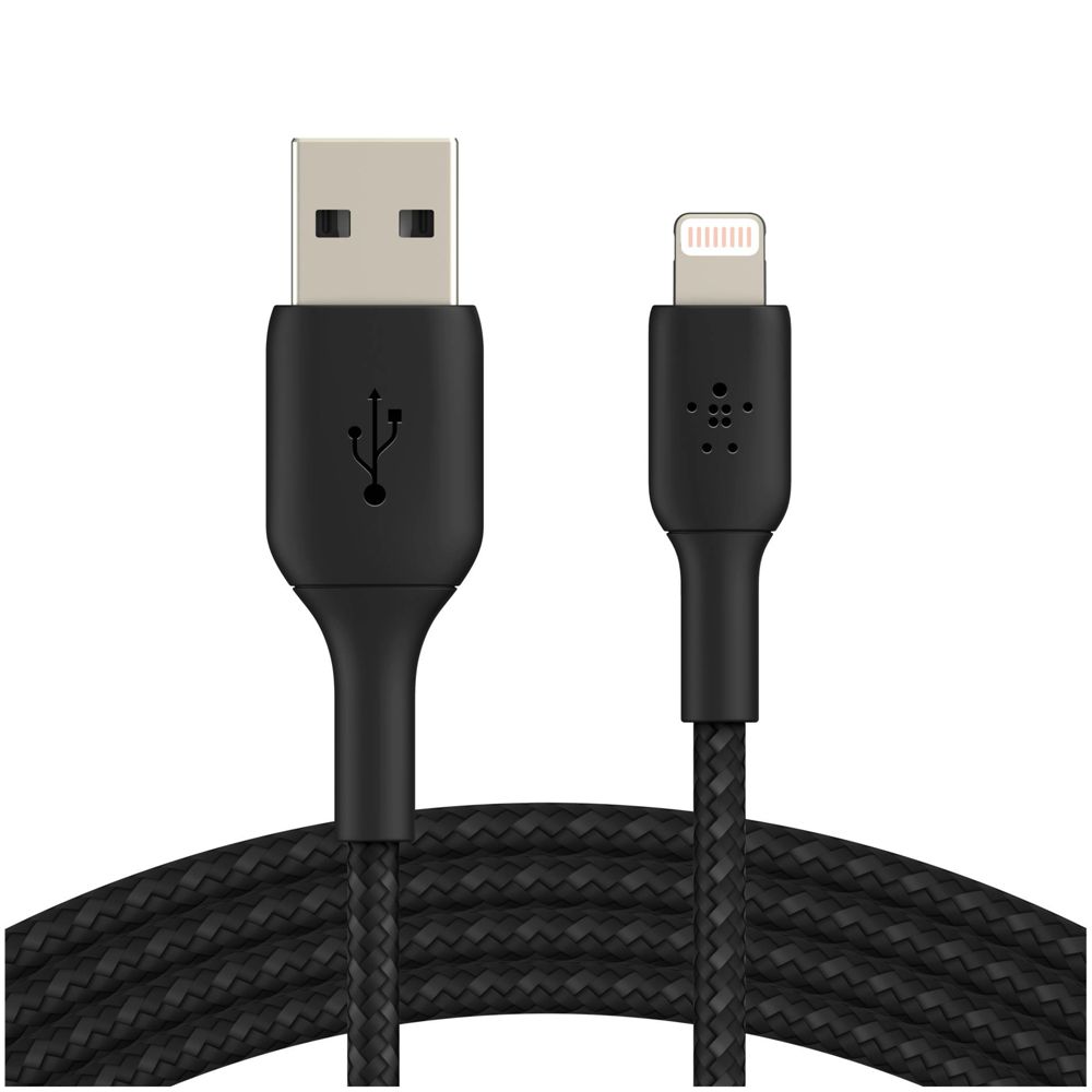 Belkin Lightning to USB-A Cable 3m - Braided, MFi Certified, Black