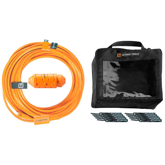 Tether Tools USB-C to Micro-B Cable 9.40m Right Orange