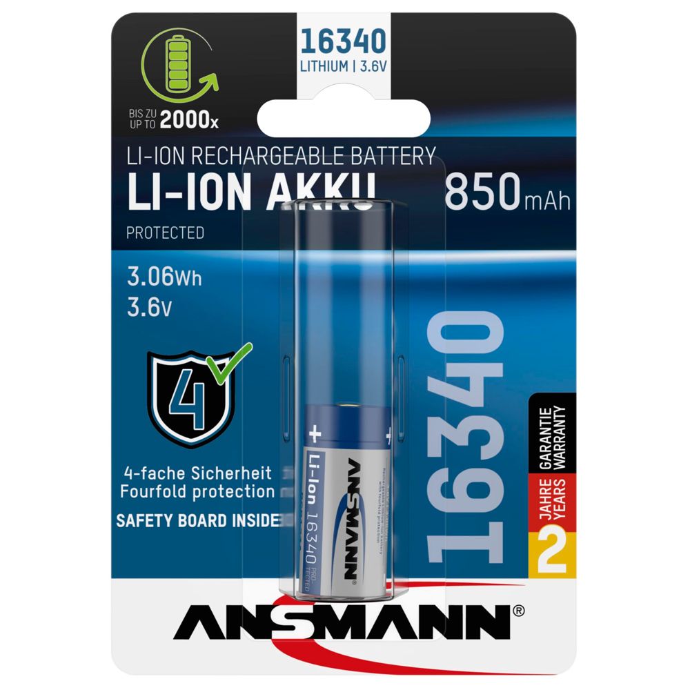 Ansmann 16340 Li-Ion Akku 850mAh 3,6V