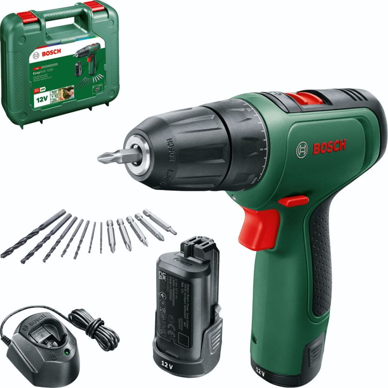 Bosch EasyDrill 1200 Cordless Drill with 2x 1.5Ah Batteries