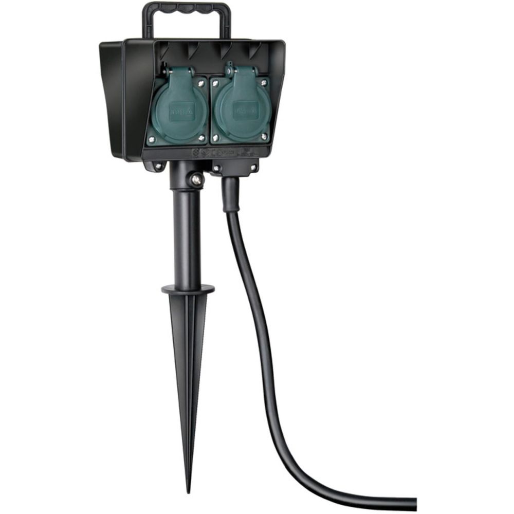 Brennenstuhl 4-Way Garden Socket Outlet with Earth Spike