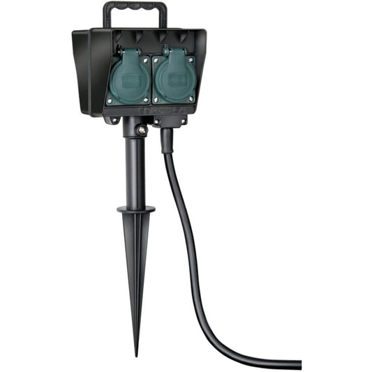 Brennenstuhl 4-Way Garden Socket Outlet with Earth Spike