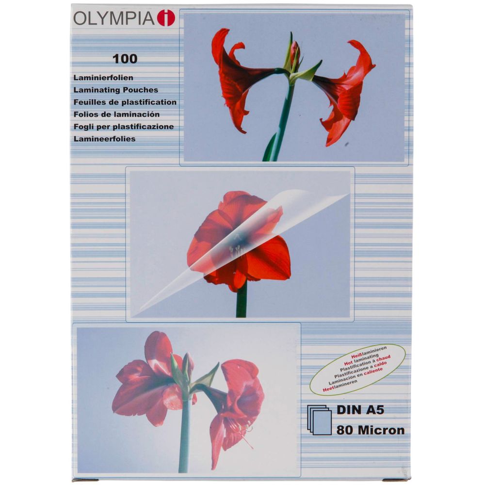 Olympia Laminating Pouches A5 80 Micron - 100 Pack