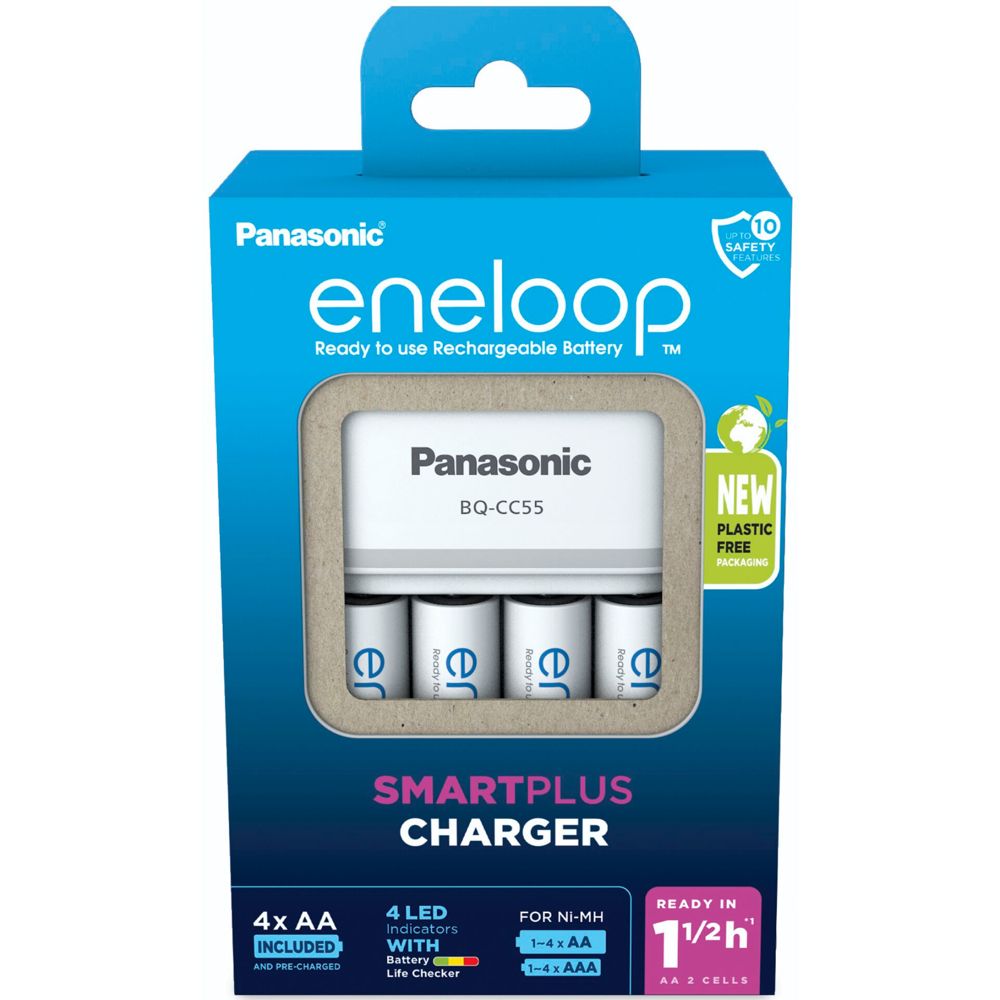 Panasonic Eneloop Smart Plus BQ-CC55 με 4xAA Κ-KJ55MCD40E