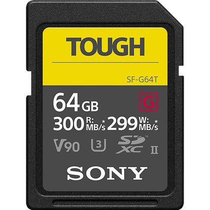 Sony SDXC G Tough Series 64GB UHS-II Class 10 U3 V90 Memory Card