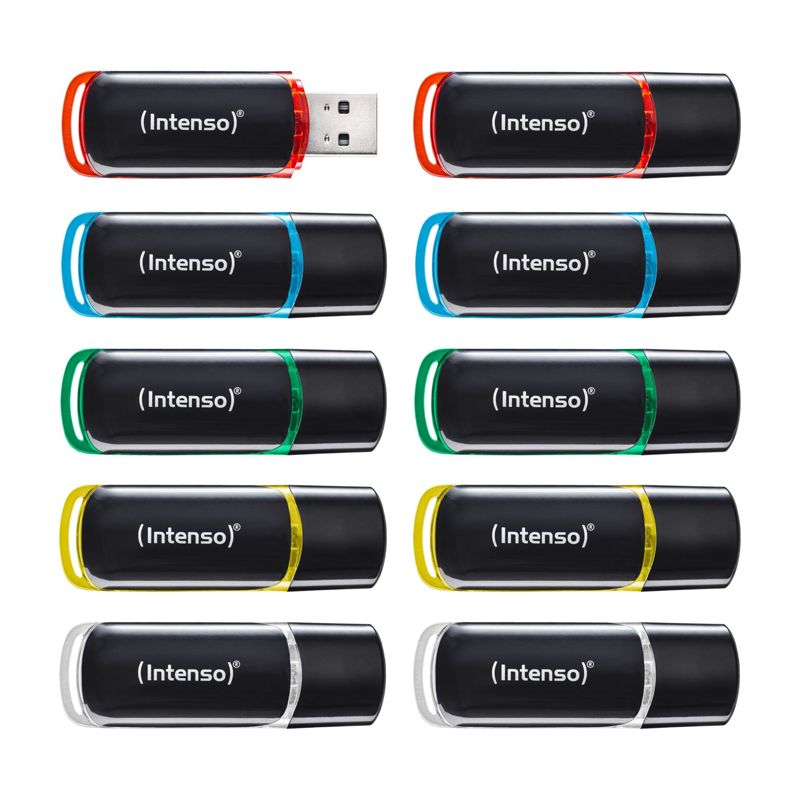 1x10 Intenso Business Line 4GB USB 2.0 Flash Drive, assorted colors, model 3511551