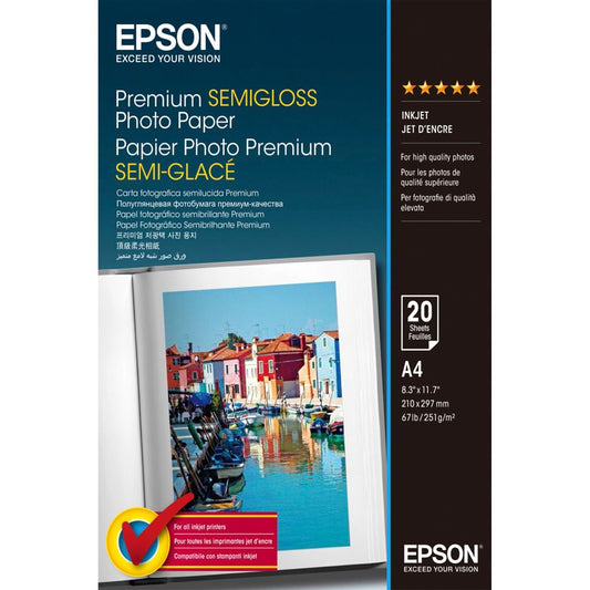 Epson Premium Semigloss Photo A4, 251g, 20 Φύλλα