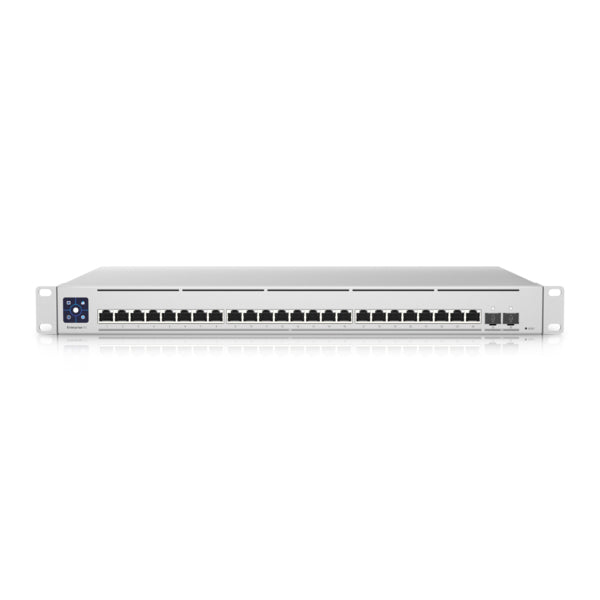 Ubiquiti UniFi Enterprise XG 24-Port Managed Layer 3 10G Ethernet Switch, Stainless Steel, Supports 100/1000/10000 Mbps