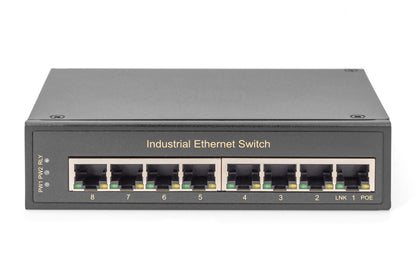 DIGITUS Industrial 8-Port Gigabit Unmanaged Switch, Black