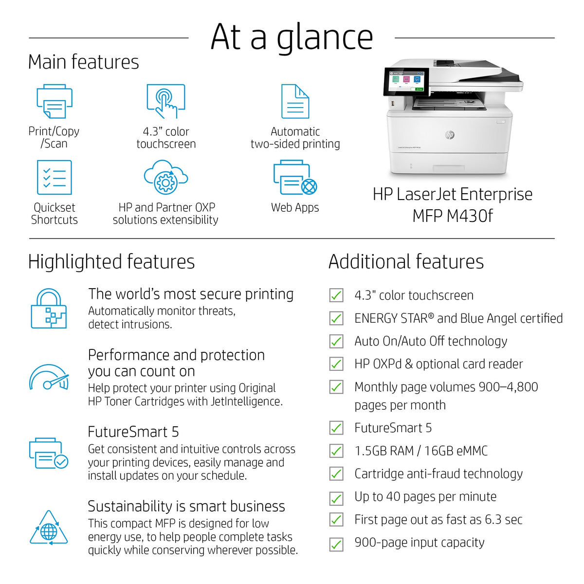 HP LaserJet Enterprise M430f Multifunction Printer
