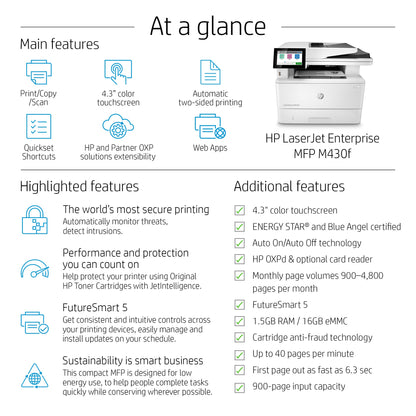 HP LaserJet Enterprise M430f Multifunction Printer