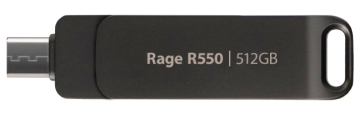 PATRIOT Rage R550 Flashdrive 512GB 100 MB/s USB Type-A and Type-C Swivel Design (PE512GR550DSAD) Black