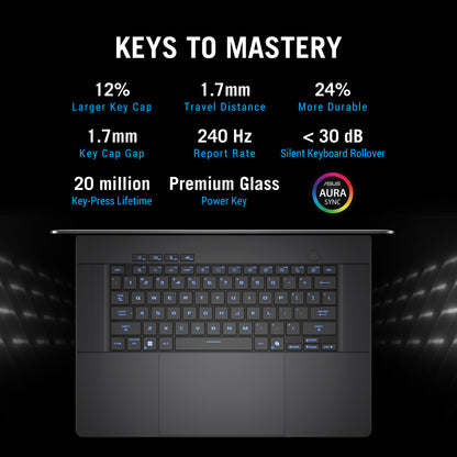ASUS ROG Zephyrus G16 GU605CM-QR027W Intel Core Ultra 7 255H Laptop 40.6 cm (16") 2.5K 16 GB LPDDR5x-SDRAM 1 TB SSD NVIDIA GeForce RTX 5060 Wi-Fi 7 (802.11be) Windows 11 Home Grey
