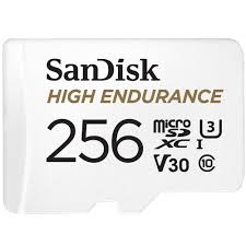 Sandisk 256 GB microSDXC High Endurance (UHS-I U3, Class 10, V30)