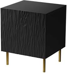 Bedside table 2 pcs. JUNGLE 53.5x40.5x44 black matt + golden legs
