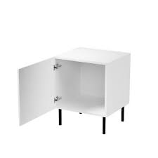 Bedside table 2 pcs. JUNGLE 53.5x40.5x44 white matt + black legs