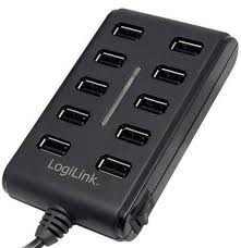 Logilink USB-HUB 10-Port m. Netzteil    schwarz